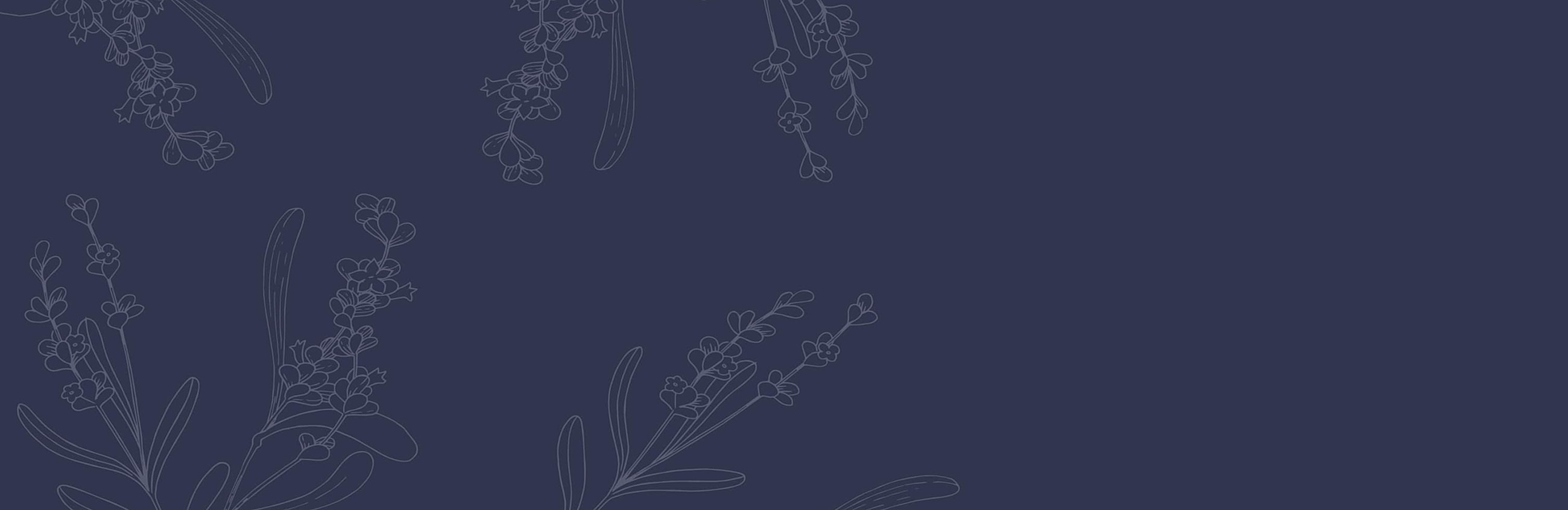 Lavender line art on dark blue background.
